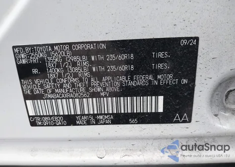 2024 Toyota Bz4X Xle z USA, uszkodzony, nr VIN JTMABACAXRA082562